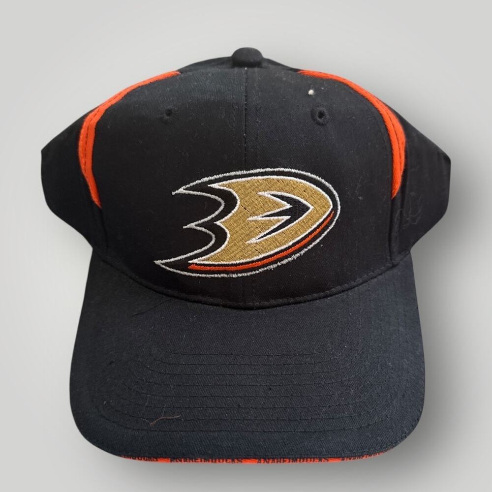 Anaheim Ducks NHL Hat Time Warner Cable Promo Black Orange Adjustable Cap - Picture 6 of 7